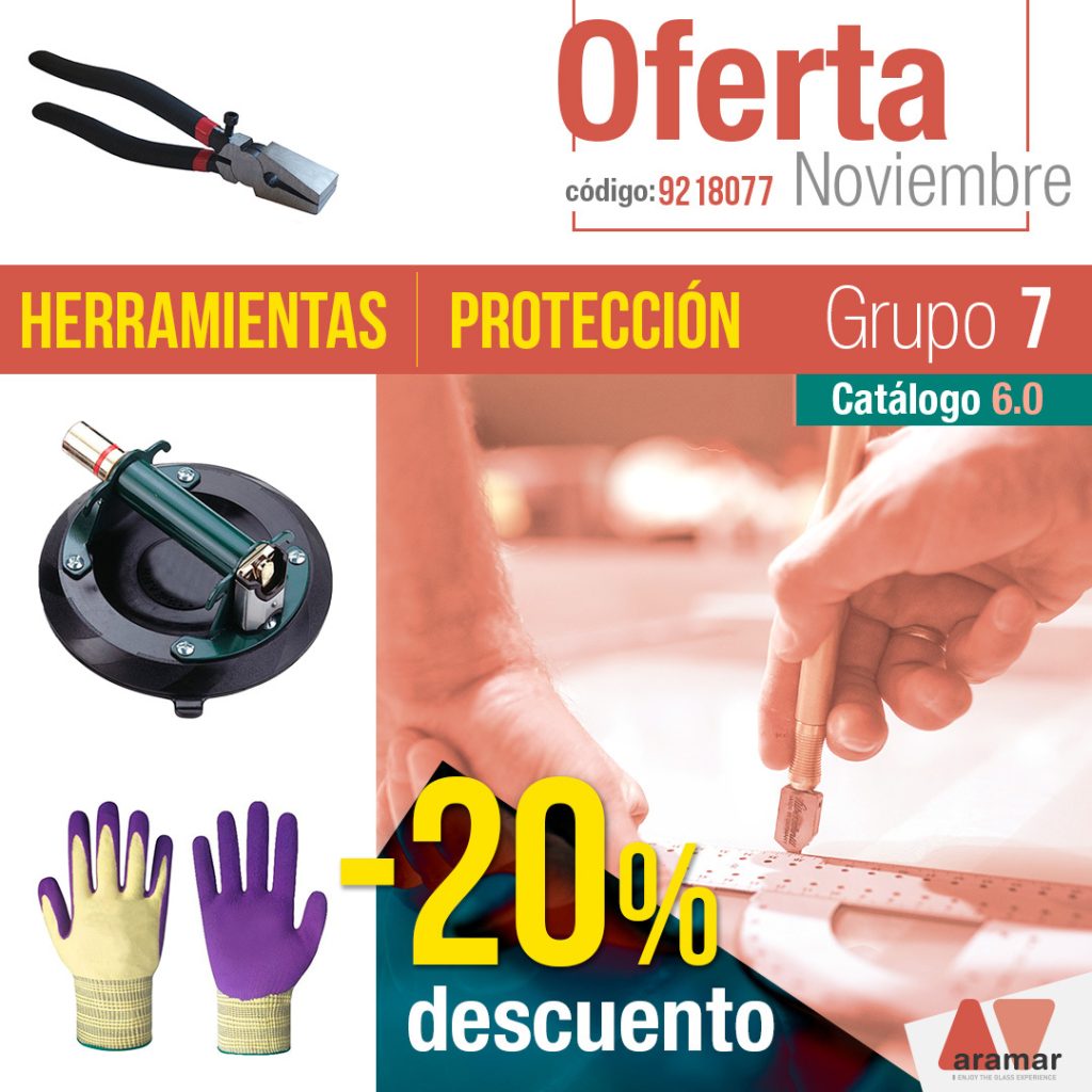 Aramar NOVIEMBRE. Herramientas y protección para vidrio