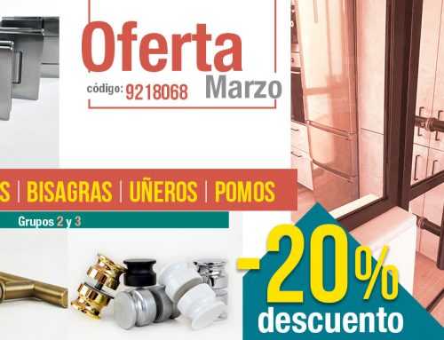 Bisagras y tiradores para puertas de vidrio con descuento | Aramar