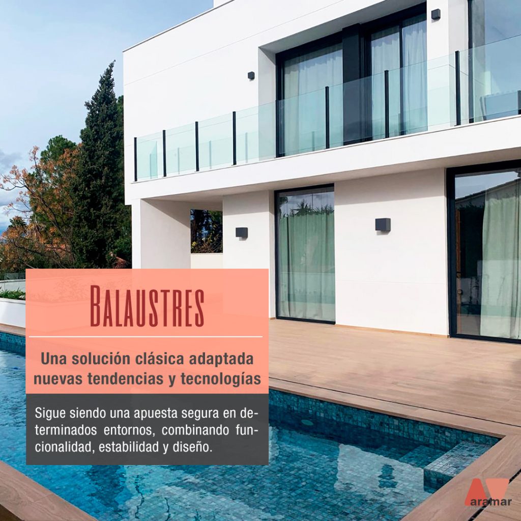 balaustres para barandilla de vidrio