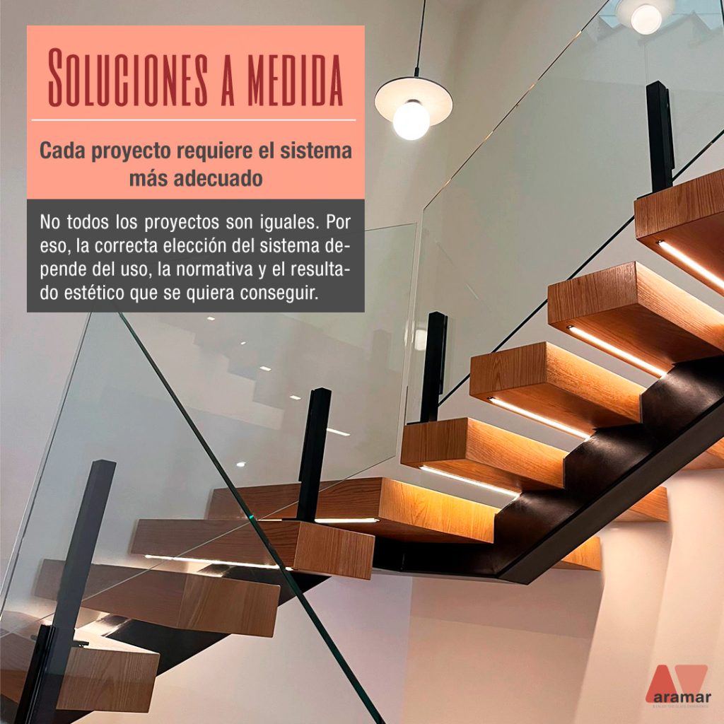 escaleras modernas de vidrio