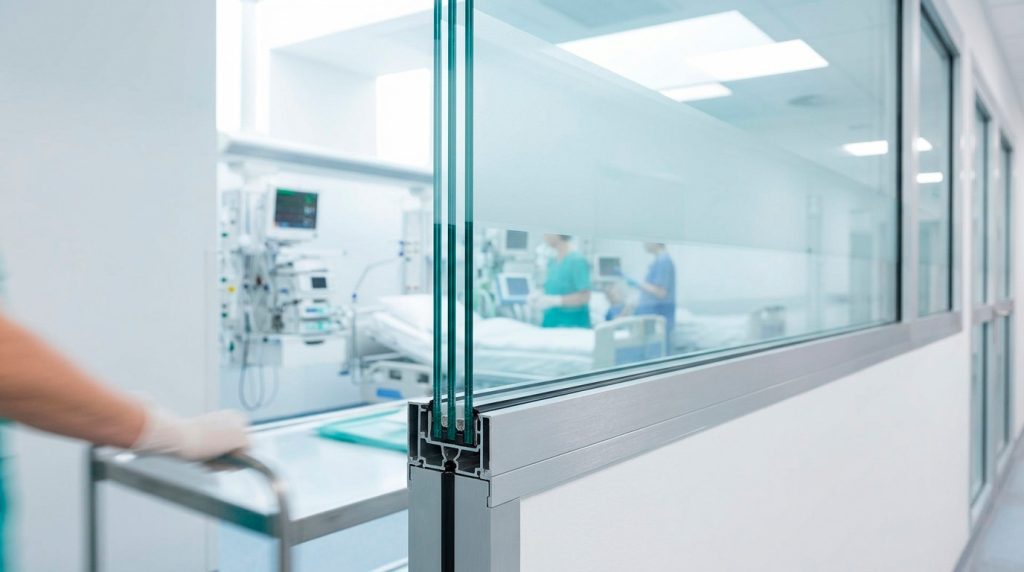 Vidrio en obra civil. hospitales