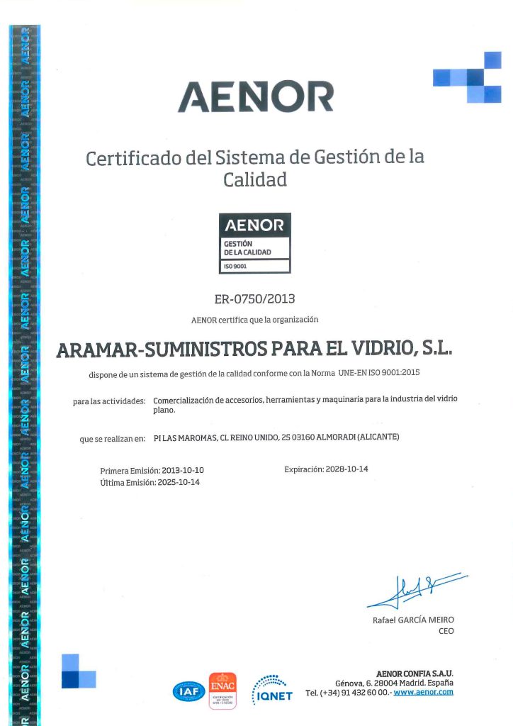 AENOR 2025 certificado Aramar